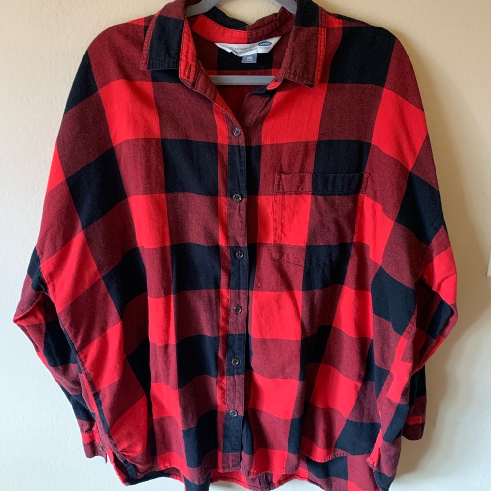 Old Navy Boyfriend Flannel Buffalo Check Plaid